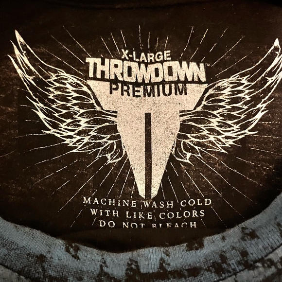 Throwdown - Mens XL - MMA inspired T-Shirt - Black , Blue and Silver - - Picture 5 of 10
